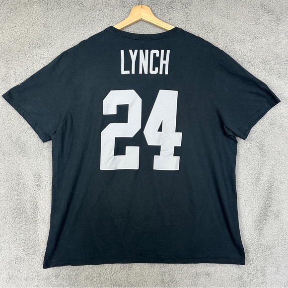 NFL Oakland Raiders Football Team #24 Marshawn Lynch Nike Cotton T-shirt Men’s - Picture 8 of 13